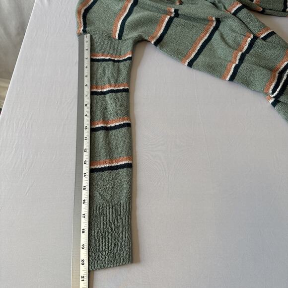 So NWT Women’s S Boho Colorful Green Aspen Stripe Open Front Cardigan Fall - Picture 10 of 12